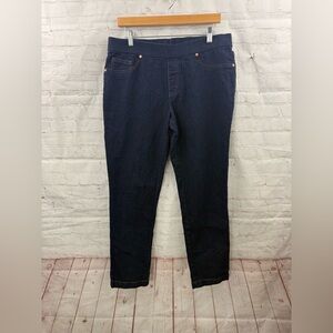 Faded Glory Pull On Jeans Womens Size 14 (see Measurements run small) Dark Wash